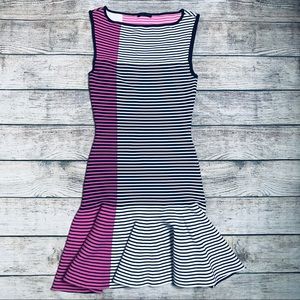 Ohne Titel Pink Black Stripped Fitted Tennis Dress